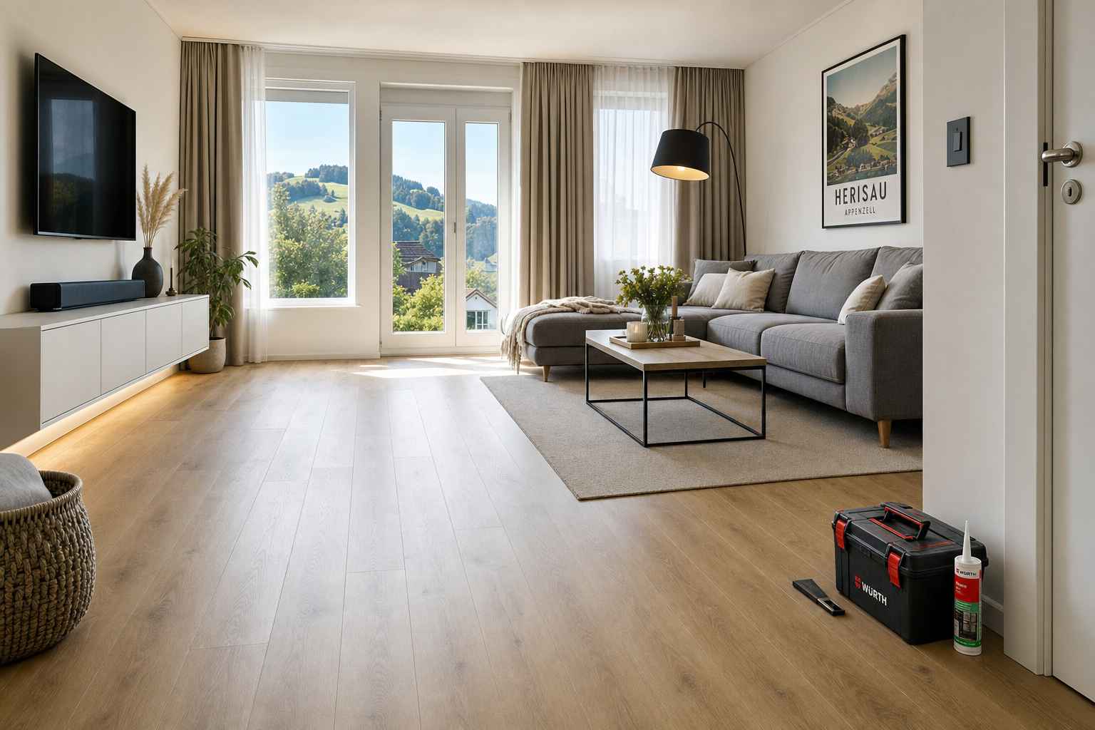 Vinylboden Herisau – Wohnzimmer Holzoptik Bruderer Wohnen