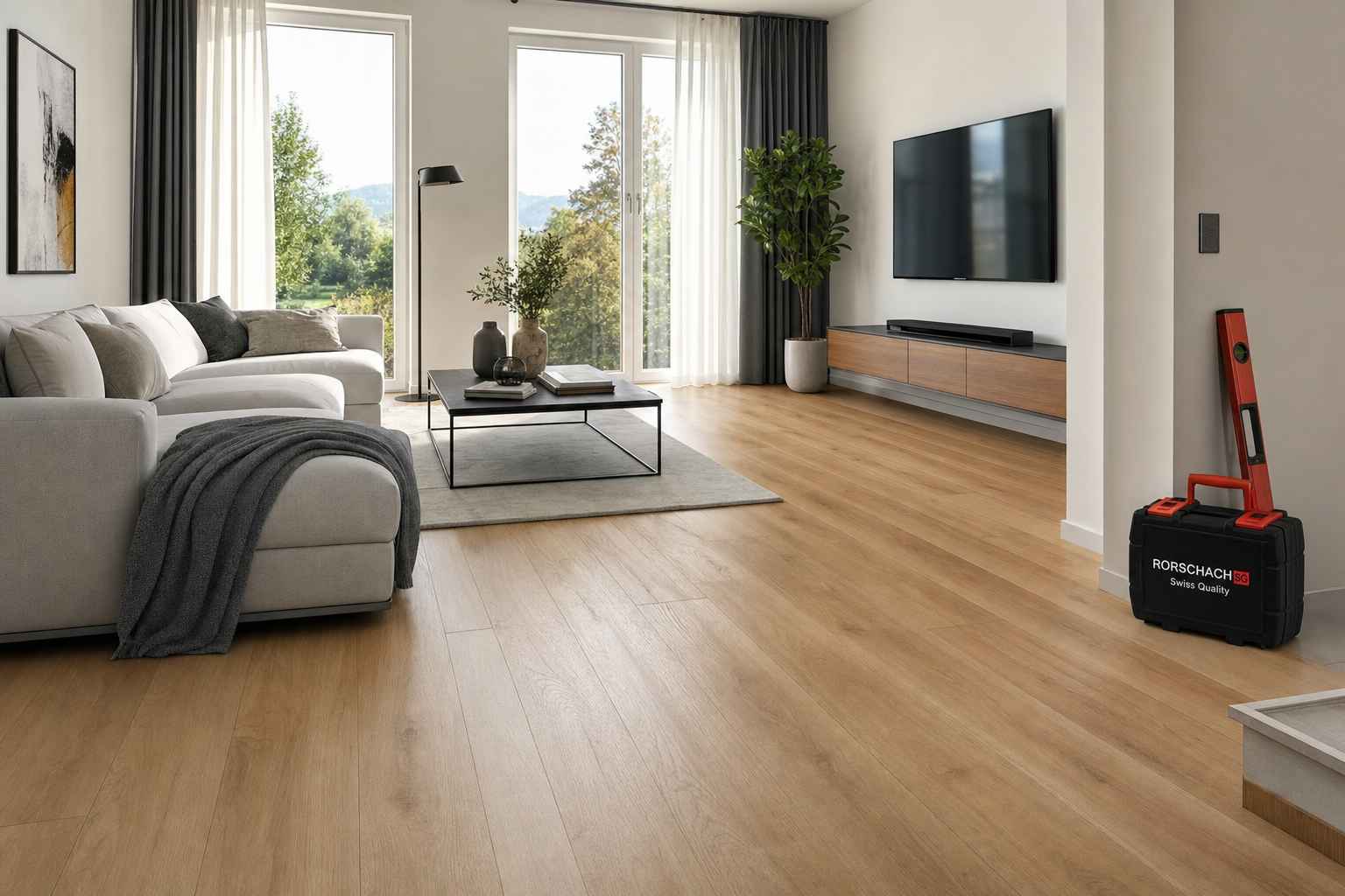 Vinylboden Rorschach – Wohnzimmer Holzoptik Bruderer Wohnen