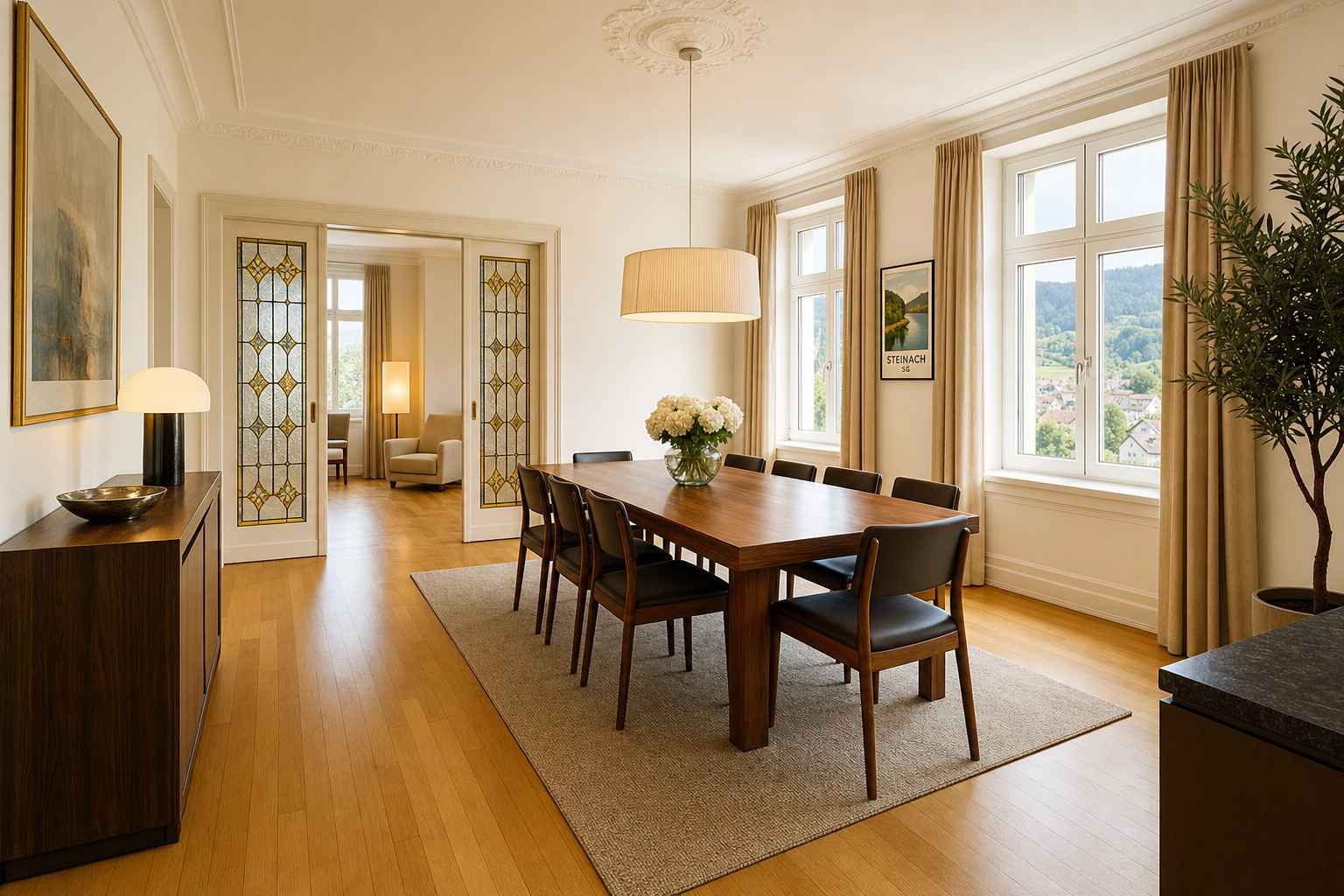 Parkett Steinach – Esszimmer elegante Einrichtung Bodenseeregion