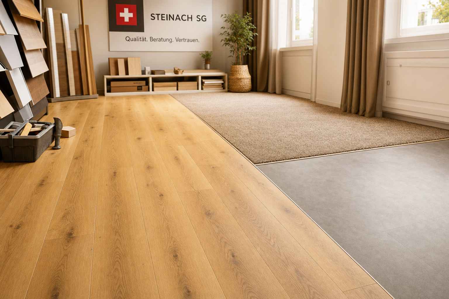 Bodenbeläge Steinach – Auswahl Parkett PVC Teppich Materialvielfalt
