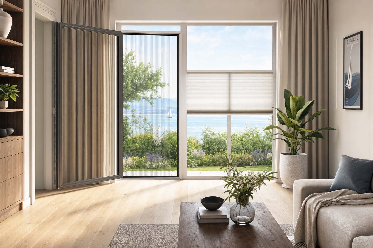 Insektenschutz Rorschach – Plissee Fenster Bodensee Sommerlicht
