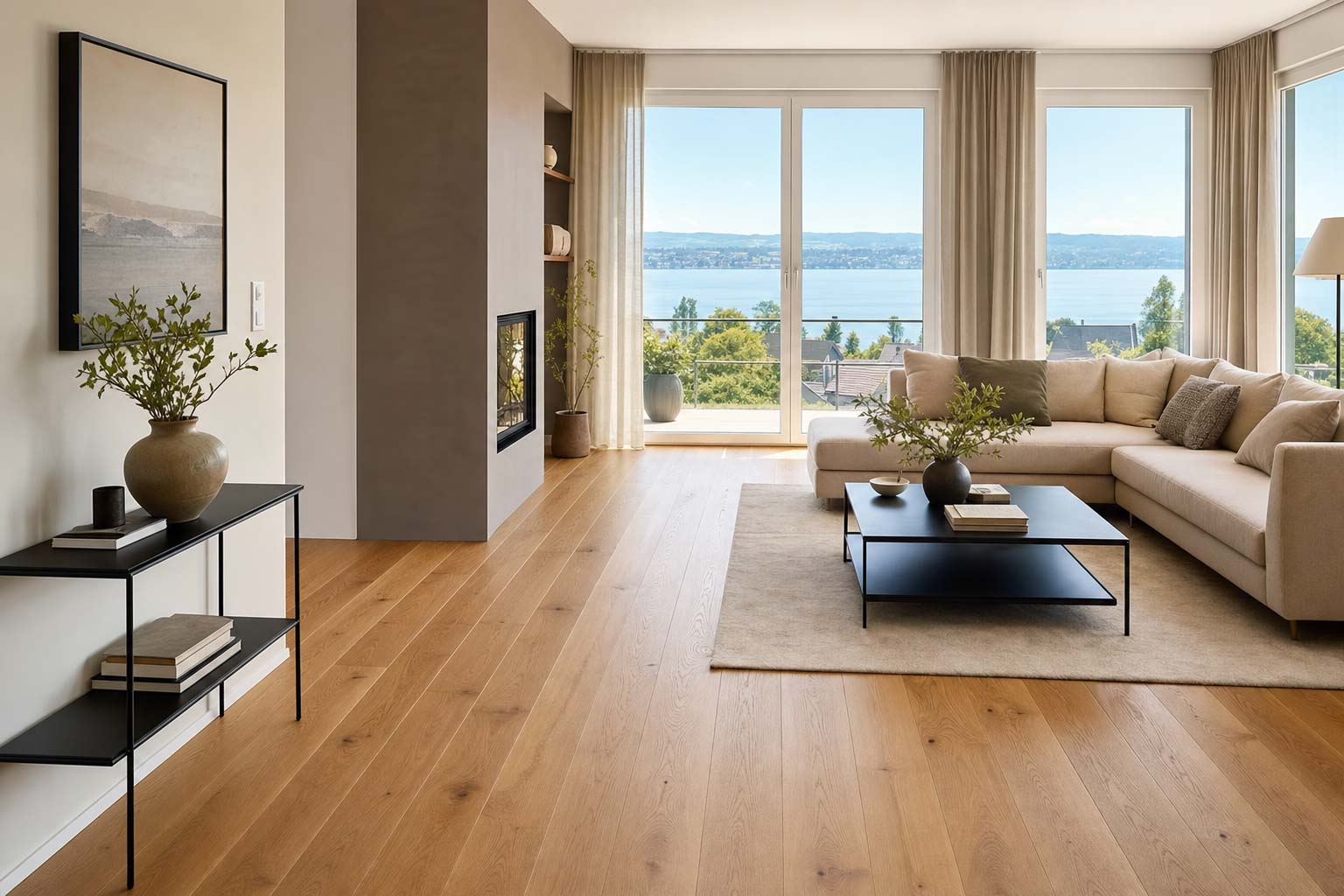 Parkett verlegen Arbon – Wohnzimmer Eichenparkett Bodenseeregion