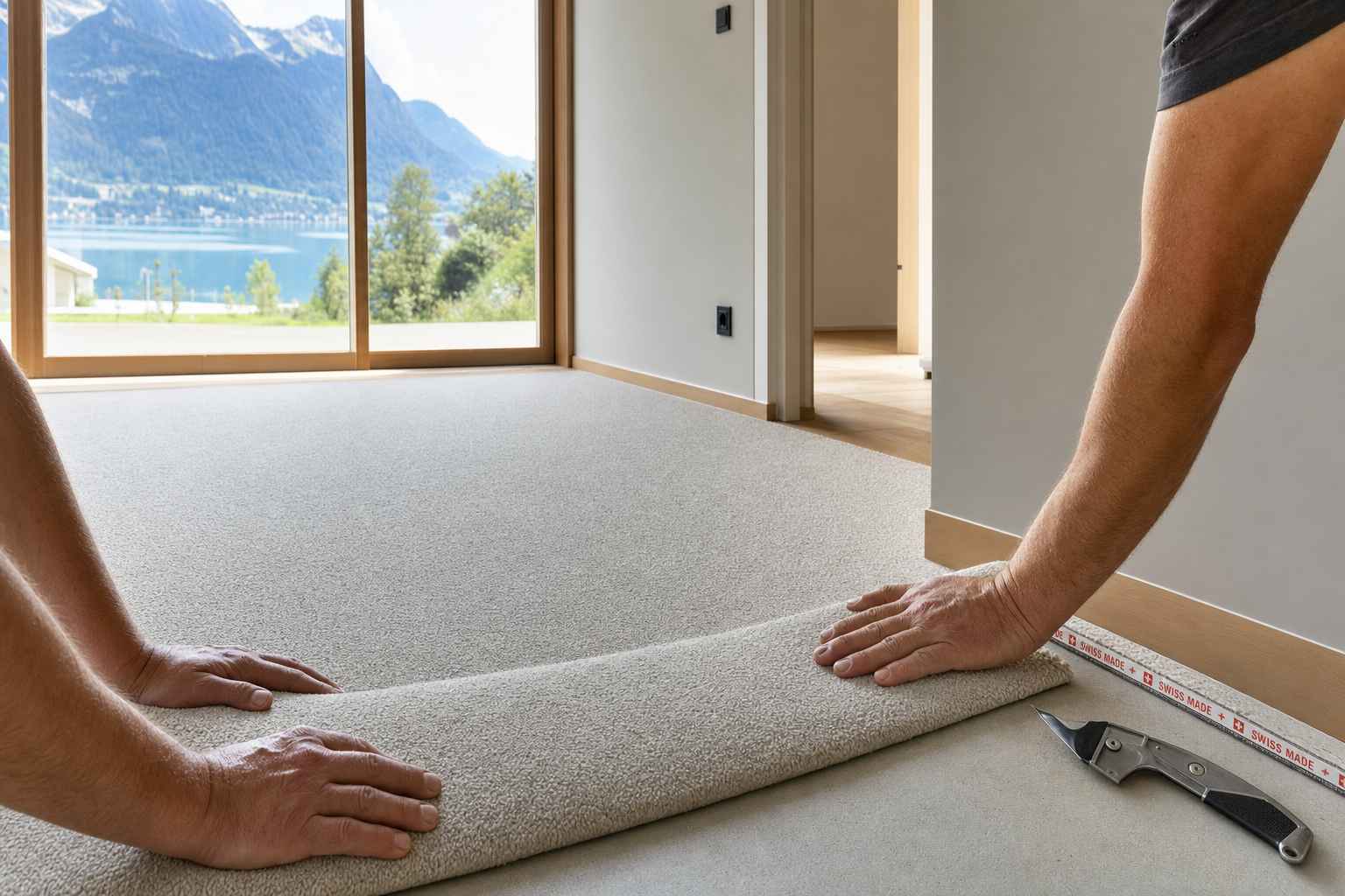Teppich verlegen Arbon — handwerkliche Ausführung im Detail, Bruderer Wohnen, eidg. dipl. Bodenlegermeister