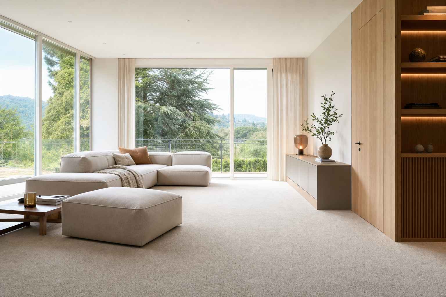 Teppich verlegen Herisau — fertiges Resultat im Wohnraum, Bruderer Wohnen, Vizemeister Europameisterschaft 2009