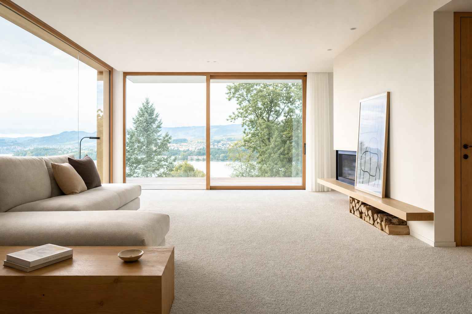 Teppich verlegen Romanshorn — fertiges Resultat im Wohnraum, Bruderer Wohnen, Vizemeister Europameisterschaft 2009
