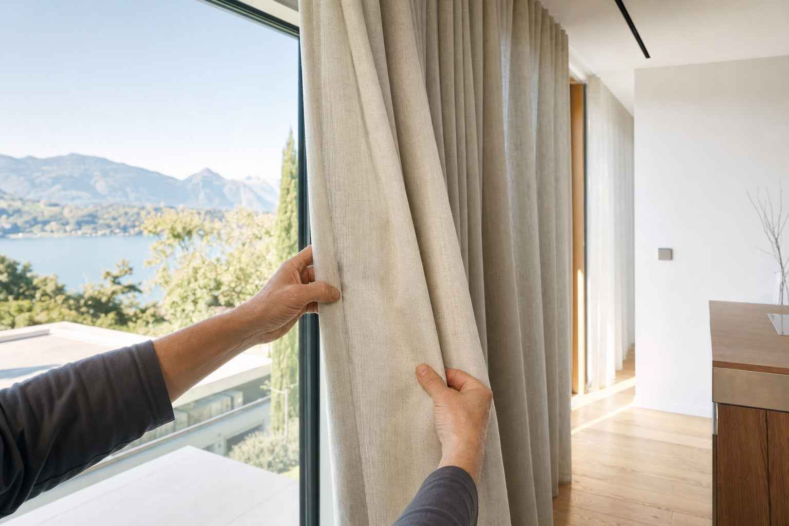 Vorhänge nach Mass Romanshorn — handwerkliche Ausführung im Detail, Bruderer Wohnen, eidg. dipl. Bodenlegermeister