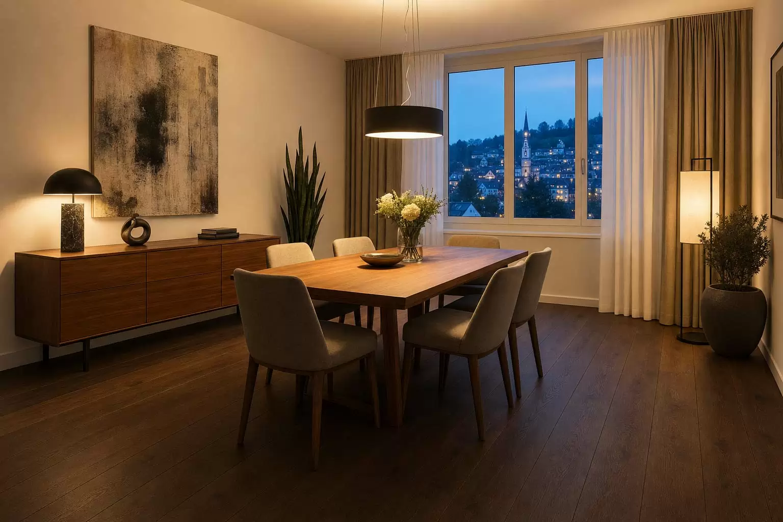 Parkett Herisau – Esszimmer dunkles Parkett Appenzell